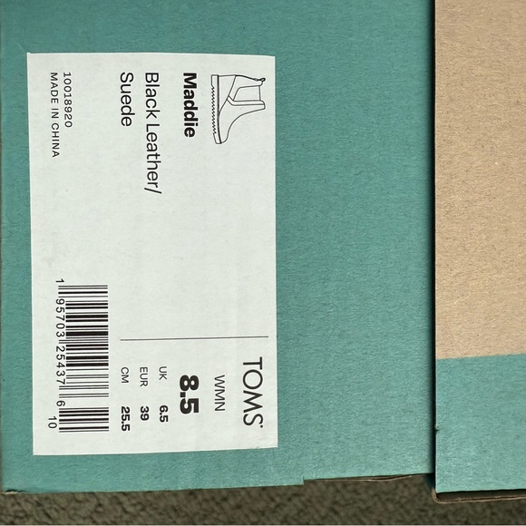 🆕Toms Maddie Black Genuine Leather Shoes with Platform Sole NWT - Desert wedge - Picture 4 of 7